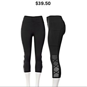 Popfit Crop Leggings Mesh Inset
